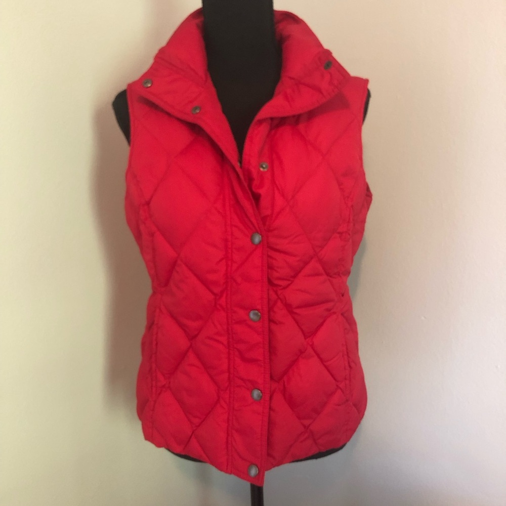 Lands' End Red Quilted Puffer Vest